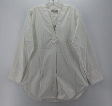 Everlane Top Women 12 White Popover Tunic Blouse Poplin Cloth Pullover NEW picture