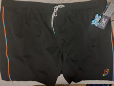 NEW NWT Psycho Bunny Leo Swimming Swim Trunks Shorts 5XL 5X Black picture