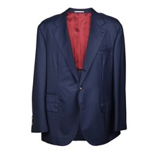 BRUNELLO CUCINELLI MEN'S 100% VIRGIN WOOL 3 BUTTON NAVY SUIT MSRP $5000 picture
