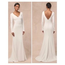 NWT Lulus Feeling of Forever Maxi Dress Bridal Bride Women's White Size Medium picture