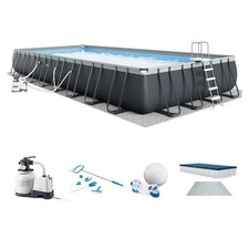 Intex 32 Ft x 16 Ft x 52 Inch Ultra XTR Rectangular Pool Set w/ Pump (Open Box) picture