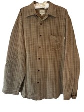 Solitude Men's Long Sleeve Shirt Button Front, Size XL Brown/Tan Butter Soft picture