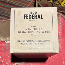 Federal 500 16 Ga 3/8 in Waxed Fiber Cushion Wads Vintage Box picture