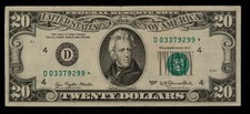 1977 $20 FRN Federal Reserve Note - FR 2072D* - Star Note - Fine/VF - SKU-CA2071 picture