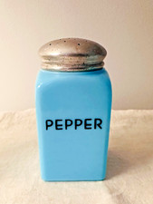 Rare Depression Era Mckee Chalaine Blue Pepper Shaker picture