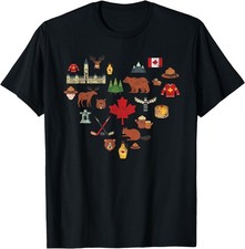 Canadian Vintage Symbols Canada Flag Maple Leaf RCMP T-Shirt picture