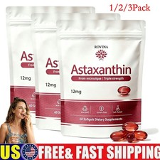 1-3X Rovina Astaxanthin 12mg Antioxidants Supplement,Natural Microalgae Softgels picture