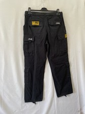 H81 # Corteiz CRTZ RTW Guerillaz Cargo Pants Black Alcatraz Logo Tag Size Large picture