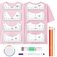 Phinus Tshirt Ruler 8P, White PVC Shirt Measurement Tool for Heat picture