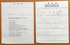 Vintage 1966 Ozark Air Lines Pilot Job Application & Minimum Requirements Form picture