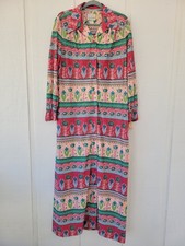 Vintage 70s Boho Floral Maxi Shirtdress Deadstock NOS Belted Size 16 Festival picture