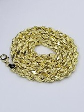 10k Gold Rope Chain 2mm-8mm Necklace 16-30 Inch men women Diamond cut Real Sale picture