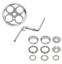 4 HOLE SCHWINN STYLE BICYCLE 46T SPROCKET, 6 1/2 CRANK, & BOTTOM BRACKET SET. picture