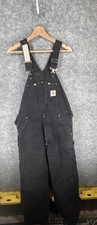 Vintage Carhartt Bib Overalls Mens 34x34 R02 Black Insulated USA Made Y2K Work picture