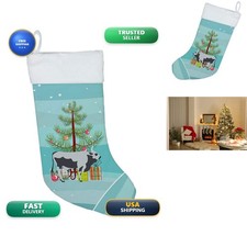 Caroline's Treasures BB9191CS Hungarian Grey Steppe Cow Christmas Stocking, Teal picture