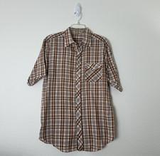 VTG WEDGEFIELD   Mens  Large Shirt  Button-Down Cotton Blend Plaid Short Sleeve picture