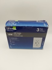 LEVITON T5638-B3W Tamper-Resistant 18W USB-A & USB-C Duplex OUTLETS 3 Pack D3 picture