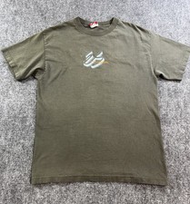 Vintage eS Skateboarding T Shirt Army Green Faded Logo Tee Mens Medium picture
