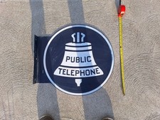 Original Vintage 50's or 60's Aluminum Public Telephone Sign picture