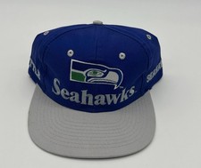 Seattle Seahawks Hat Competitor Logo 7 Team NFL Wraparound  Snapback Cap 90s picture