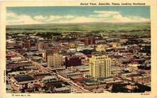 Vintage Postcard- OC-H15. Aerial View, Amarillo, Texas, Looking N. Unused 1950 picture