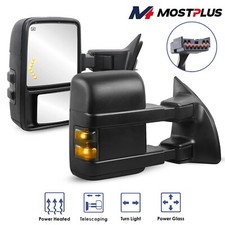Power Heated Tow Mirrors w/ Smoke Turn Signal For 99-07 Ford F250/F350/F450/F550 picture