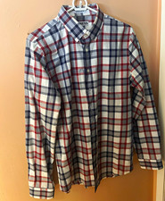 Express Men’s Extra Slim Plaid Long Sleeve Point Collar Button-Up Shirt M 15.5 picture