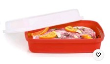 Tupperware Season Serve Jr Small Marinating Tenderizer Container Chili Red New  picture