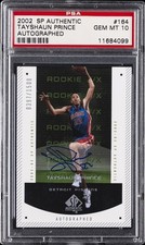 2002 SP AUTHENTIC AUTOGRAPHED #164 TAYSHAUN PRINCE #/1500 PSA 10 picture