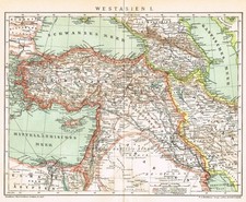 TURKEY 1901  Ottoman Empire  Original Detailed  Map  ARMENIA GREECE Kurdistan picture