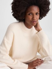 Madewell SoftWool Boxy Crewneck Sweater wool/cashmere blend cream Size XS NWT picture