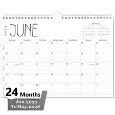 GuassLee Wall Calendar 2026, 24Month Desk/Wall Academic Calendar from Jun. 20... picture