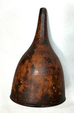 Antique Early American Primitive Carved Wooden FUNNEL 7 inch picture