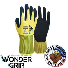 12 x Wonder Grip WG-310HY COMFORT Double Latex 13 Gauge Polyester Gloves picture