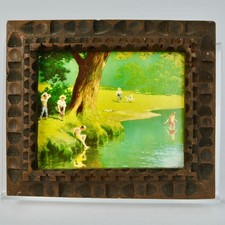 Vintage Paul Detlefsen ? Print in Carved Wooden Frame Small picture