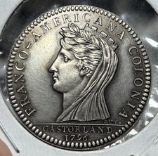 1796 Castorland Restrike Medal Paris Mint Cornucopia Privy New York Beaver picture