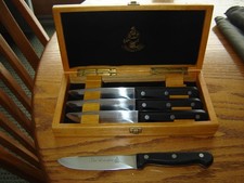 Messermeister RARE The Wrangler 4 piece Steak knife set in wood storage box picture