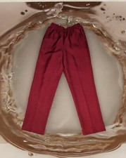 DONNKENNY Classics Burgundy Maroon PULL ON Pants ELASTIC WAIST Women's 12 SHORT picture