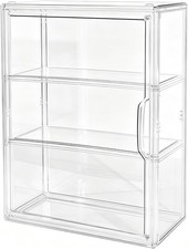 3 Tiers Clear Display Case for Figures, Acrylic Storage Organizers Box with Magn picture
