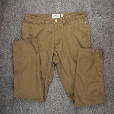 Fjallraven Pants Mens 30x31 Long Hiking Trekking Brown Solid Outdoor G-1000 picture