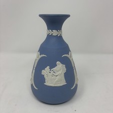 Vintage Mid Century Wedgwood Blue Jasper Ware Bud Vase 5
