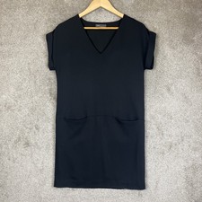 Vince Dress Womens Extra Small Black V Neck Short Sleeve Minimalist XS- 5230 picture