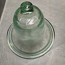 VTG Hand Blown Green Glass Garden Cloche/Bel Jar Plant Cover 8
