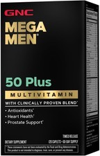 GNC Mega Men 50 Plus Multivitamin for Men - 120 Caplets - 60 Day Supply - 02/28 picture