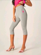 Gray Playboy leggings with pink bunny logo #playboy #leggings picture