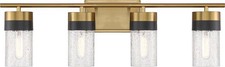 Savoy House Brickell 4 Light Warm Brass/Black Vanity Light Crackle 8-2542-3-89 picture