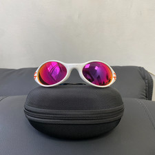 Oakley Eye Jacket Lightweight Polarized Red ​Lenses White Frames Vintage picture