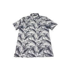 TravisMathew Mens Medium White Blue Bird of Paradise Floral Polo Shirt 1MY103 picture