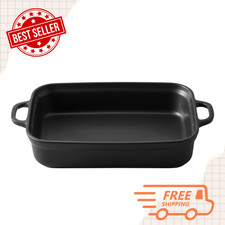[FASH SALE] Staub Stoneware Rectangular Baker 9x13 Matte Black Casserole picture