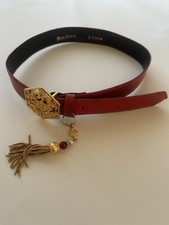 Ben Amun genuine leather belt with tassle gold hardware size S/M picture
